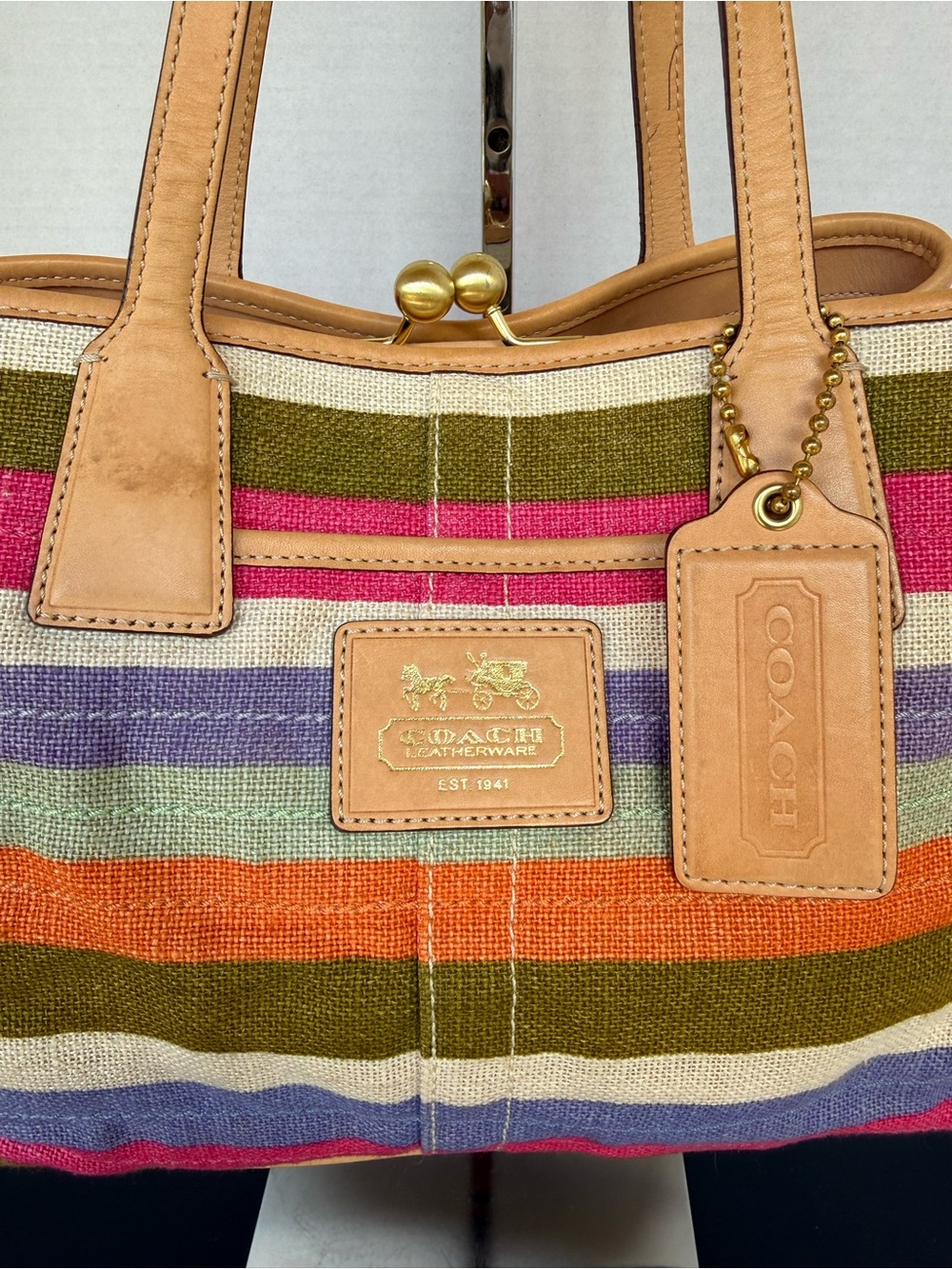 Coach Limited edition 10th Anniversary Hampton Satchel, multicolor. - Picture 3 of 11